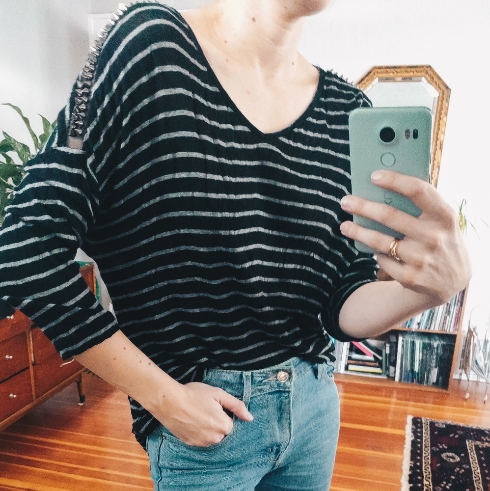 Dolman Sleeve Tunic wih Spikes on Shoulders